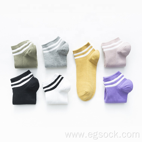High quality eco-friendly thin stripe ankle boat socks
